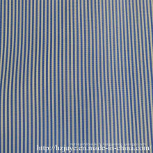 Tissu teint de fil (rayure bleue)